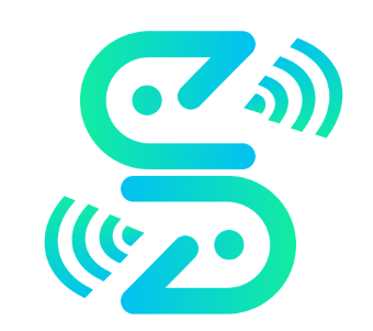 Speaktoo app logo with speech wave marks